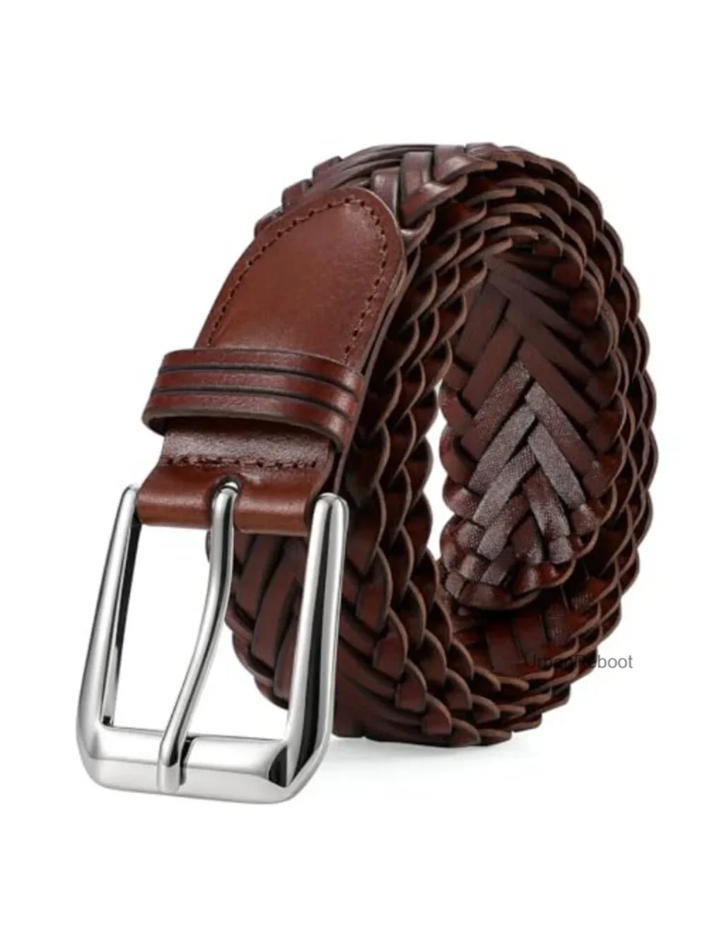Men's Braided Leather Belt Adjustable Woven Casual Golf Belt 1.4''
